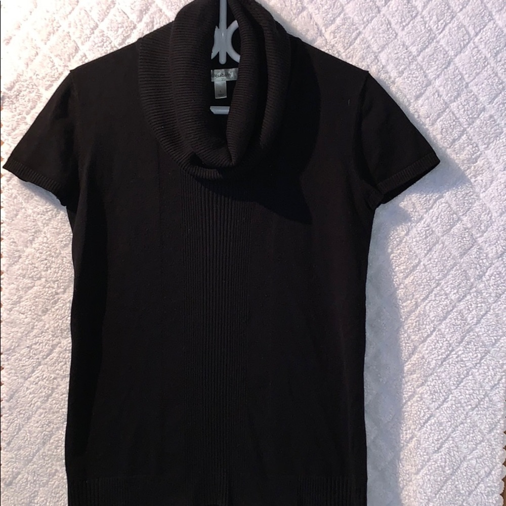 Cowl neckline knit shirt